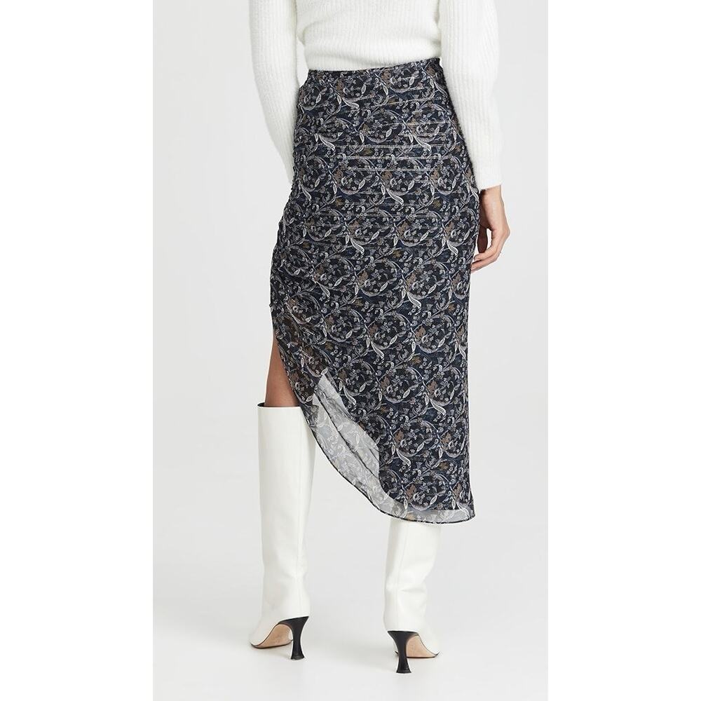 Veronica Beard Navy & White Paisley Midi Skirt - Picture 2 of 10